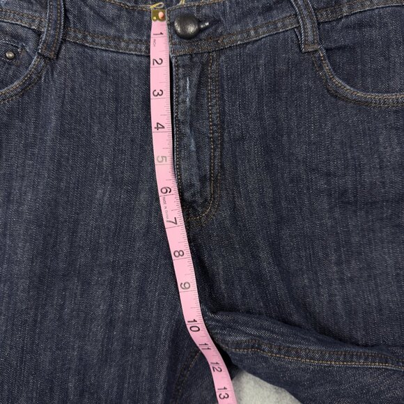 CODE BLEU Flare Jeans Size 12 Dark Wash Studded Back Pockets Bootcut - Picture 12 of 16